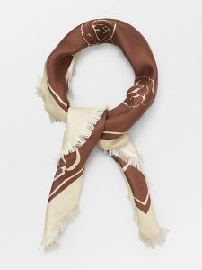 Becksöndergaard Jedwabna chusta "Rosedrop" w kolorze kremowo-brązowym - 65 x 65 cm rozmiar: onesize. Brązowe apaszki i chusty Becksöndergaard, bez wzorów, z jedwabiu. Za 126,15 zł.