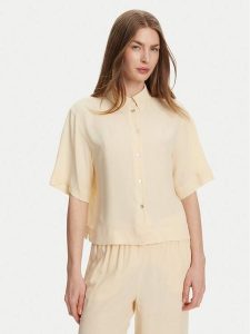 Marella Koszula Ouvert 2513111154 Żółty Regular Fit. Żółte koszule Marella, bez wzorów, z acetatu, bez kołnierzyka, bez ramiączek. Za 419,99 zł.