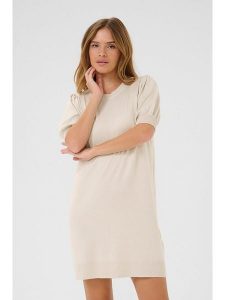 Kaffe Sukienka w kolorze beżowym rozmiar: M. Brązowe sukienki Kaffe, na co dzień, m, bez wzorów, bez kołnierzyka, bez ramiączek, mini, proste. Za 120,95 zł.
