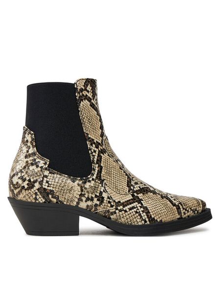 ONLY Shoes Botki 15304869 Beżowy. Brązowe botki ONLY SHOES, bez wzorów, ze skóry, bez obcasa, na słupku, bez zapięcia. Za 249,99 zł.