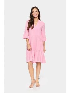 SAINT TROPEZ Sukienka w kolorze jasnoróżowym rozmiar: L. Różowe sukienki Saint Tropez, l, bez wzorów, z wiskozy, bez kołnierzyka, bez ramiączek, midi. Za 120,95 zł.