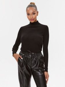 Hugo Golf Sedennian 50500811 Czarny Regular Fit. Czarne golfy Hugo, bez wzorów, z wełny. Za 499,99 zł.