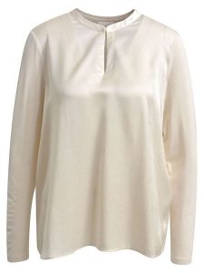 Milano Italy Bluzka w kolorze kremowym rozmiar: L. Brązowe bluzki Milano Italy, l, bez wzorów, z wiskozy, bez kołnierzyka, bez ramiączek. Za 173,99 zł.