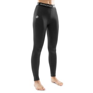 Damskie narciarskie legginsy termoaktywne Sporty zimowe Siroko Baum. Czarne legginsy SIROKO, bez wzorów, z tkaniny. Za 254,00 zł.
