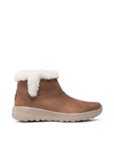 Skechers Botki Endeavor 144013/CSNT Brązowy. Brązowe botki Skechers, bez wzorów, z materiału, bez obcasa, na płaskiej podeszwie, bez zapięcia. Za 285,59 zł.
