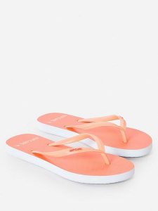 Rip Curl Japonki w kolorze pomarańczowym rozmiar: 40. Pomarańczowe klapki Rip Curl, bez wzorów, z otwartym noskiem, bez obcasa. Za 43,88 zł.