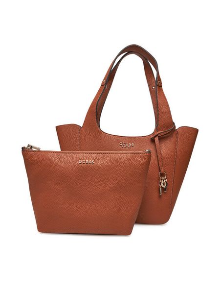 Guess Torebka Calista HWBG73 34220 Brązowy. Brązowe torebki klasyczne Guess, z aplikacjami, ze skóry, bez dodatków. Za 379,99 zł.
