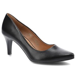 Czarne Czółenka Clasicco Damskie Eleganckie Buty. Czarne czółenka Clasicco, bez wzorów, ze skóry, bez obcasa, na obcasie, bez zapięcia. Za 314,99 zł.