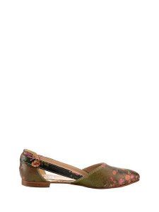 Goby Skórzane baleriny w kolorze khaki rozmiar: 41. Brązowe balerinki Goby, bez wzorów, bez obcasa, bez zapięcia. Za 173,99 zł.