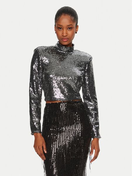 Rinascimento Bluzka CFC0019736002 Srebrny Regular Fit. Szare bluzki Rinascimento, m, bez wzorów, z syntetyku, bez kołnierzyka, bez ramiączek. Za 359,99 zł.