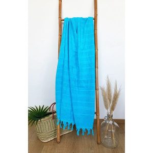 Le Comptoir de la Plage Chusta hammam "Hammam XL" w kolorze turkusowym - 180 x 150 cm rozmiar: onesize. Niebieskie apaszki i chusty Le Comptoir de la Plage, bez wzorów, z bawełny. Za 118,56 zł.