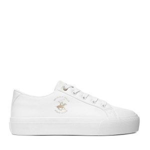 Tenisówki Beverly Hills Polo Club. Białe trampki Beverly Hills Polo Club, bez wzorów, bez zapięcia. Za 179,99 zł.