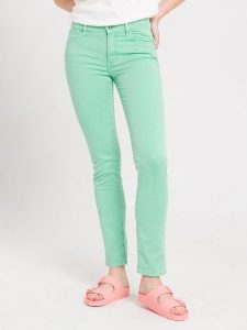 Cross Jeans Dżinsy "Anya" - Slim fit - w kolorze miętowym rozmiar: W28/L30. Zielone jeansy Cross Jeans, z aplikacjami, z jeansu, z podwyższonym stanem. Za 48,28 zł.