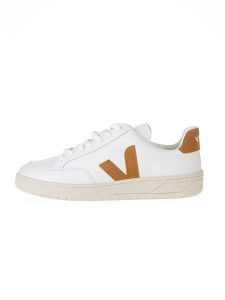 Veja Skórzane sneakersy "V 12" w kolorze biało-jasnobrązowym rozmiar: 38. Białe trampki Veja, bez wzorów, bez zapięcia. Za 395,31 zł.