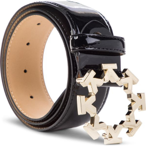 Pasek Damski KAZAR - 34380-L0-00 Black. Czarne paski marki Kazar, w paski, z lakierowanej skóry. Za 199,00 zł.