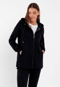 Długa bluza B-FLOFI. Czarne bluzy Volcano, s, bez wzorów, z bawełny, z kapturem. Za 189,99 zł.