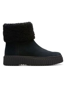 Clarks Skórzane botki "Torhill Turn" w kolorze czarnym rozmiar: 38. Czarne botki Clarks, bez wzorów, ze skóry, bez obcasa, bez zapięcia. Za 355,78 zł.