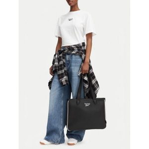 Torebka Reebok. Czarne shopper bag Reebok, bez wzorów, bez dodatków. Za 149,99 zł.