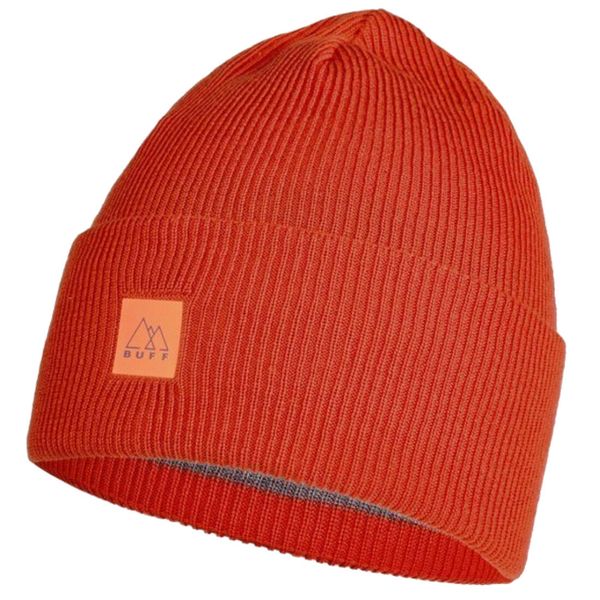 Czapka dla dorosłych Buff Crossknit Hat. Czerwone czapki Buff, bez wzorów, sportowe. W wyprzedaży za 104,65 zł.