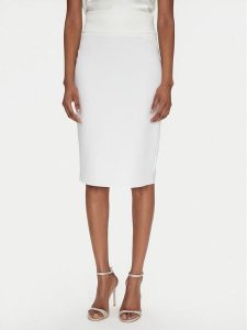 Rinascimento Spódnica ołówkowa CFC0122808003 Biały Regular Fit. Białe spódnice Rinascimento, m, bez wzorów, z syntetyku. Za 229,99 zł.