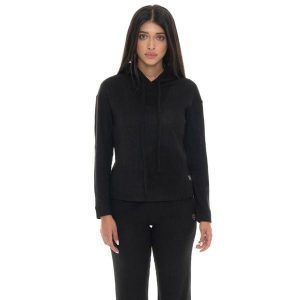 Leone 1947 Warm Touch Damen-Winter-Bluza, gerippter Kapuze zum Überziehen. Czarne bluzy LEONE 1947 APPAREL, bez wzorów, z bawełny, bez kaptura. W wyprzedaży za 176,82 zł.