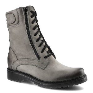 Szare Botki Simen Damskie Modne Buty Zimowe. Szare botki Simen, na jesień, bez wzorów, z nubiku, bez obcasa, na płaskiej podeszwie, bez zapięcia. Za 339,00 zł.