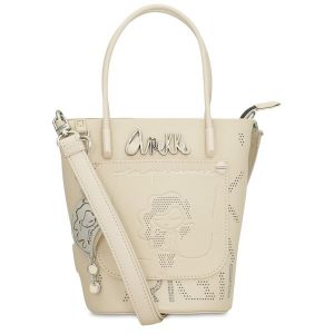 Beżowa Torebka Anekke Elegancki Kuferek Damski Anekke. Brązowe kuferki Anekke, bez wzorów, na ramię, z tłoczeniem, bez dodatków. Za 359,00 zł.
