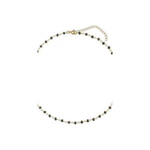 Srebrny pozłacany naszyjnik choker z czarnymi onyksami. Naszyjniki marki Atdiament. Za 149,00 zł.