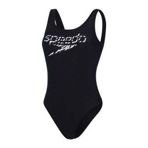 Strój kąpielowy damski Speedo Logo Deep. Białe stroje jednoczęściowe Speedo, bez wzorów. Za 98,99 zł.