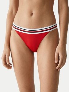 Tommy Hilfiger Dół od bikini Cheeky UW0UW06354 Czerwony. Czerwone bikini TOMMY HILFIGER, bez wzorów, z syntetyku. Za 189,99 zł.