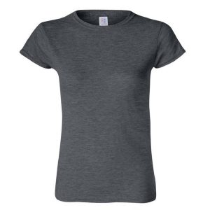 Koszulka Damska Krótki Rękaw Soft Style. Szare bluzki GILDAN, m, bez wzorów, sportowe, bez kołnierzyka, bez ramiączek. Za 27,99 zł.