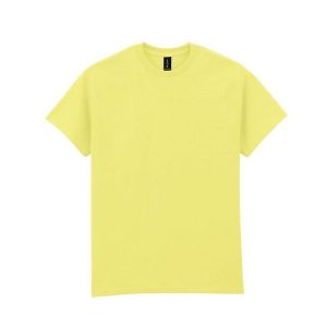 Ultra Bawełniana Koszulka Unisex Dla Dorosłych. Żółte bluzki GILDAN, xl, bez wzorów, z bawełny, sportowe, bez kołnierzyka, bez ramiączek. Za 61,99 zł.