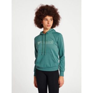 Damska bluza z kapturem Hummel Noni 2.0. Niebieskie bluzy Hummel, s, bez wzorów, z bawełny, z kapturem. Za 200,50 zł.
