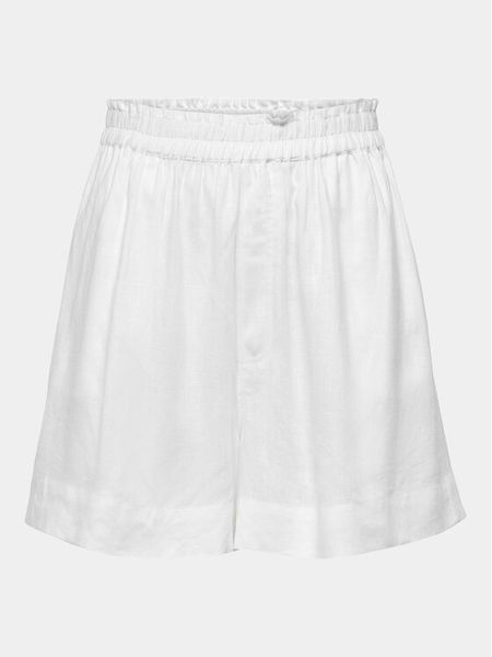 ONLY Szorty materiałowe 15259587 Biały Regular Fit. Białe szorty ONLY, bez wzorów, ze lnu. Za 139,99 zł.