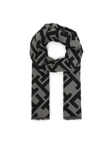 Tommy Hilfiger Szal Th Monogram Heavy Scarf AW0AW18051 Czarny. Czarne rękawiczki TOMMY HILFIGER, bez wzorów, z materiału. Za 329,99 zł.