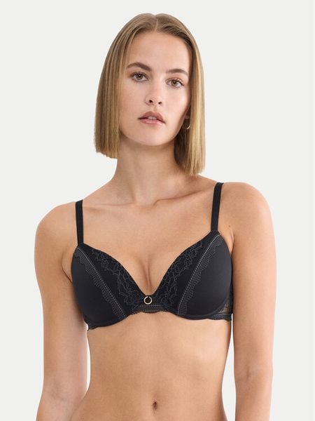 Triumph Biustonosz z fiszbiną Comfort Allure 10226435 Czarny. Czarne biustonosze Triumph, bez wzorów, z syntetyku. Za 179,99 zł.