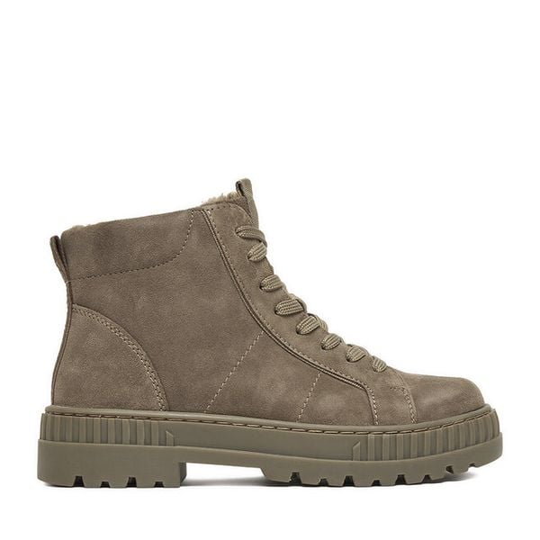 Trzewiki Lasocki. Brązowe botki Lasocki, bez wzorów, bez obcasa, na płaskiej podeszwie, bez zapięcia. Za 169,99 zł.