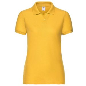 Koszulka Polo Damska. Brązowe koszulki sportowe FRUIT OF THE LOOM, bez wzorów, bez ramiączek. Za 65,99 zł.