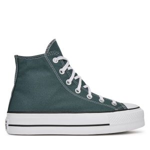 Trampki Converse. Zielone trampki Converse, bez wzorów, bez zapięcia. Za 269,99 zł.