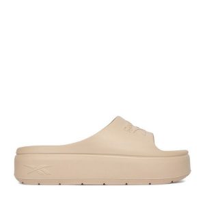 Klapki Reebok. Brązowe klapki Reebok, bez wzorów, bez obcasa. Za 119,99 zł.