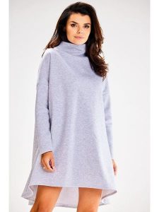 Awama Sukienka w kolorze szarym rozmiar: L/XL. Szare sukienki Awama, l, bez wzorów, bez kołnierzyka, bez ramiączek, mini. Za 154,07 zł.