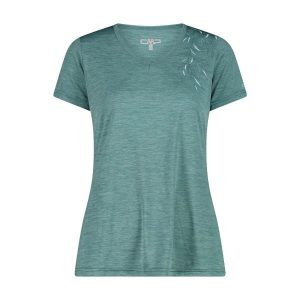 Koszulka damska turystyczna CMP 39T6136. Zielone koszulki sportowe CMP, bez wzorów, bez ramiączek. Za 176,50 zł.