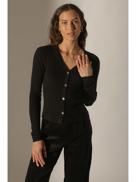 Perfect Cashmere Kaszmirowy kardigan "Livia" w kolorze czarnym rozmiar: S. Czarne kardigany Perfect Cashmere, z kaszmiru. Za 264,15 zł.