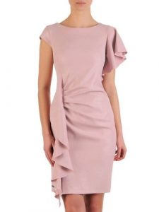 Sukienka Model Nadia Dirty Pink - Jersa. Różowe sukienki Jersa, na komunię, xxl, bez wzorów, z elastanu, eleganckie, bez kołnierzyka, bez ramiączek, dopasowane. Za 501,53 zł.