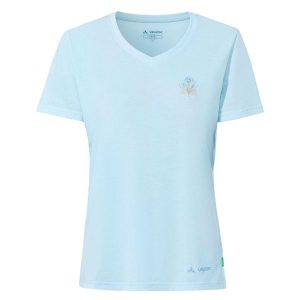 Damska koszulka z nadrukiem VAUDE Skomer III. Niebieskie bluzki Vaude, bez wzorów, sportowe, bez kołnierzyka, bez ramiączek. Za 188,50 zł.