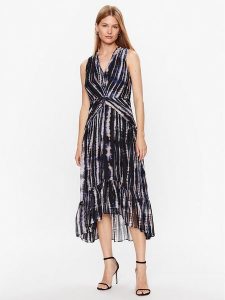 DKNY Sukienka koktajlowa DD3E6991 Czarny Regular Fit. Czarne kombinezony DKNY, bez wzorów, z syntetyku, wizytowe, bez kołnierzyka, bez ramiączek. Za 399,99 zł.