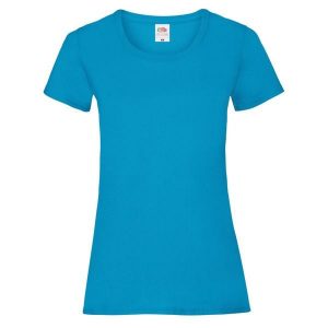 Koszulka Damska Valueweight. Niebieskie bluzki FRUIT OF THE LOOM, m, bez wzorów, sportowe, bez kołnierzyka, bez ramiączek. Za 35,99 zł.
