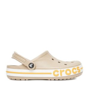 Klapki Crocs. Brązowe klapki Crocs, bez wzorów, bez obcasa. Za 179,99 zł.