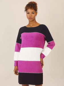 APART Sukienka w kolorze czarno-fioletowo-kremowym rozmiar: 36/38. Czarne sukienki Apart, na co dzień, bez wzorów, z kaszmiru, bez kołnierzyka, bez ramiączek, mini, proste. Za 230,99 zł.