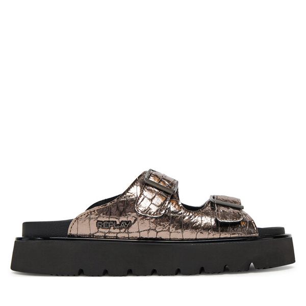 Klapki REPLAY. Żółte klapki Replay, bez wzorów, bez obcasa. Za 449,99 zł.